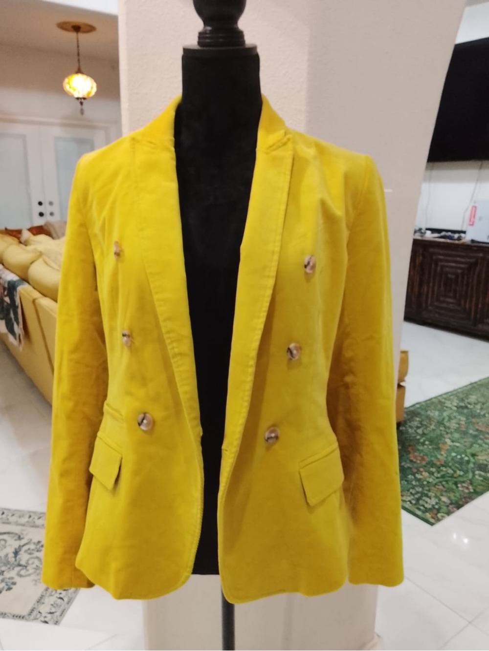 Banana Republic Mustard Yellow Double-Breasted Blazer